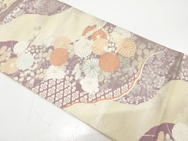 JAPANESE KIMONO / ANTIQUE FUKURO OBI / SILK / WOVEN MICHINAGADORI